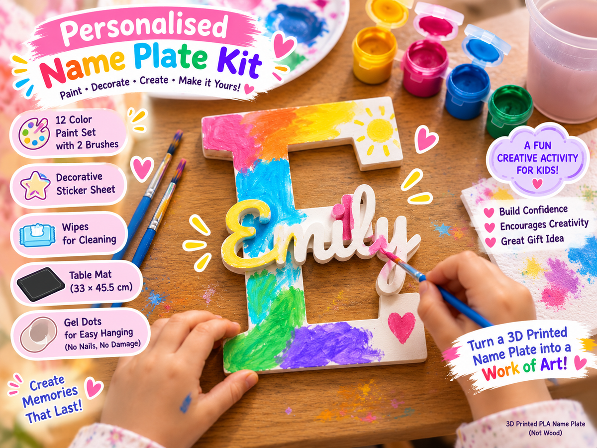 Paint Your Own Name 3D Printed Name Kit - Complete activity bundle to paint